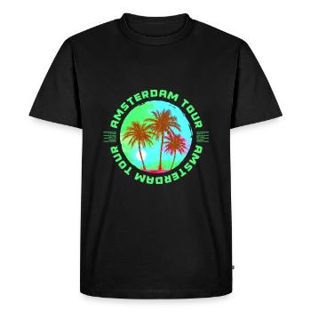 Amsterdam Tour Palm Tree Holidays - Men's Premium Organic T-Shirt - black - Front - Nico (187cm)