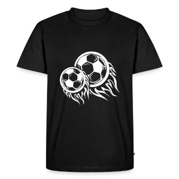Soccer Symbol Fire - Men's Premium Organic T-Shirt - black - Front - Nico (187cm)
