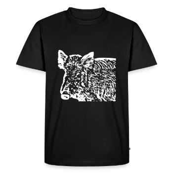 Sanglier Sanglier Porc Truie Cochon - T-shirt Premium bio Homme - noir - Devant - Nico (187cm)