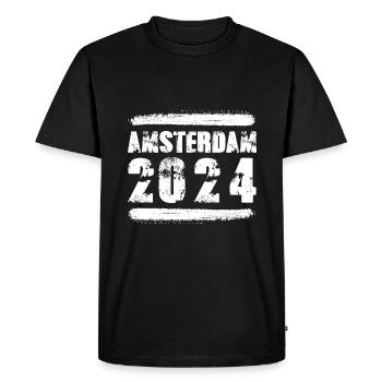 Amsterdam 2024 Team - Men's Premium Organic T-Shirt - black - Front - Nico (187cm)