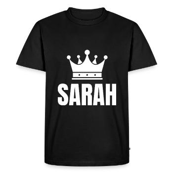 Sarah Crown Princess Birthday - Men's Premium Organic T-Shirt - black - Front - Nico (187cm)