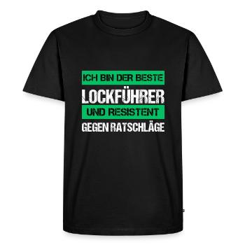 Guide de leurre résistant - T-shirt Premium bio Homme - noir - Devant - Nico (187cm)