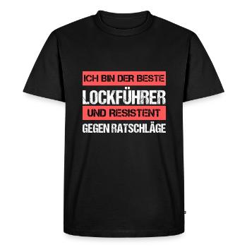 Guide de leurre résistant - T-shirt Premium bio Homme - noir - Devant - Nico (187cm)
