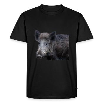 Sanglier Sanglier Porc Truie Cochon - T-shirt Premium bio Homme - noir - Devant - Nico (187cm)