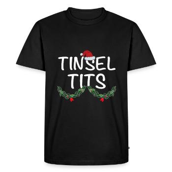 Jingle Balls And Tinsel Tits Funny Matching Christ - Men's Premium Organic T-Shirt - black - Front - Nico (187cm)