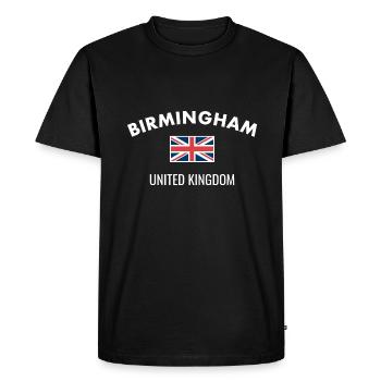 Birmingham Great Britain British Flag British - Men's Premium Organic T-Shirt - black - Front - Nico (187cm)
