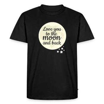 Je t'aime jusqu'à la Lune et le retour - T-shirt Premium bio Homme - noir - Devant - Nico (187cm)
