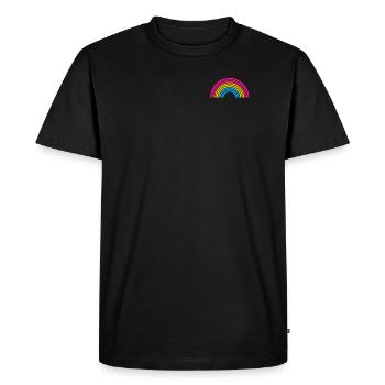 Pansexual Rainbow print LGBTQ Pride Gift Idea - T-shirt Premium bio Homme - noir - Devant - Nico (187cm)