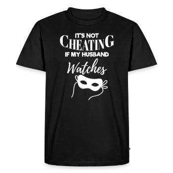 Threesome Swinger Gift Hotwife Not Cheating - Men's Premium Organic T-Shirt - black - Front - Nico (187cm)