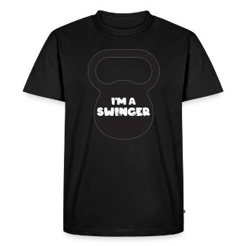 Cadeau de gym drôle, je suis une séance d'entraînement Kettlebell Swinger - T-shirt Premium bio Homme - noir - Devant - Nico (187cm)