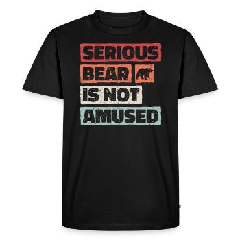 Serious bear is not amused. Coffee Bear Retro Look - Men's Premium Organic T-Shirt - black - Front - Nico (187cm)