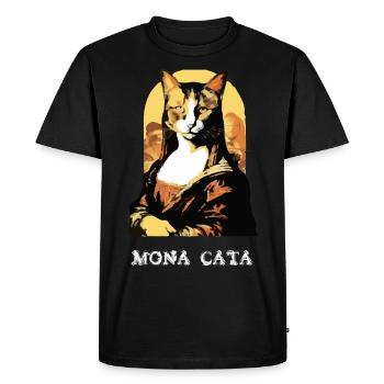Mona cata - Men's Premium Organic T-Shirt - black - Front - Nico (187cm)