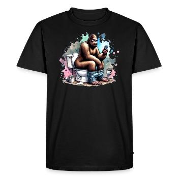 Faire des trucs impertinents Drôle Bigfoot - T-shirt Premium bio Homme - noir - Devant - Nico (187cm)