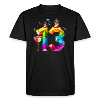 13E ANNIVERSAIRE - TREIZE ANS - ADOLESCENT - ADOLESCENT - T-shirt Premium bio Homme - noir - Devant - Nico (187cm)