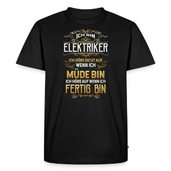 électricien - T-shirt Premium bio Homme - noir - Devant - Nico (187cm)