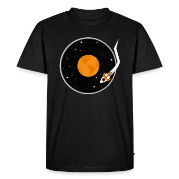 Record Music Space - Men's Premium Organic T-Shirt - black - Front - Nico (187cm)