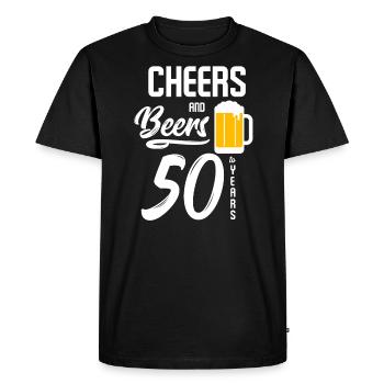 Bière anniversaire - T-shirt Premium bio Homme - noir - Devant - Nico (187cm)