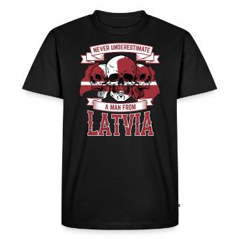 Lettonie - T-shirt Premium bio Homme - noir - Devant - Nico (187cm)