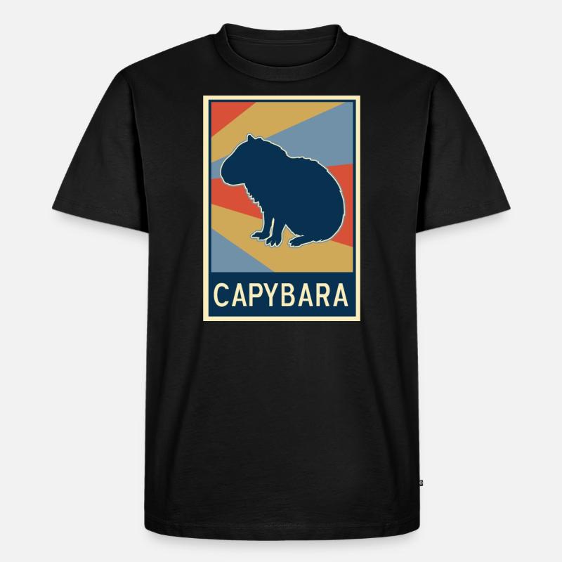 Capybara - Männer Premium Bio T-Shirt - Schwarz