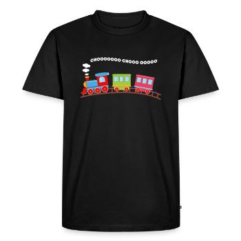 Chemin de fer train conducteur de train Locomotive - T-shirt Premium bio Homme - noir - Devant - Nico (187cm)