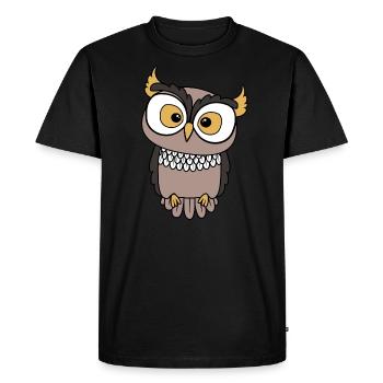 Owl - Men's Premium Organic T-Shirt - black - Front - Nico (187cm)
