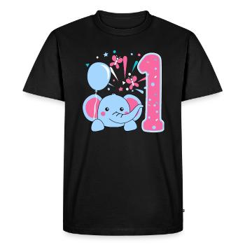 1. Anniversaire bébé bébé - T-shirt Premium bio Homme - noir - Devant - Nico (187cm)