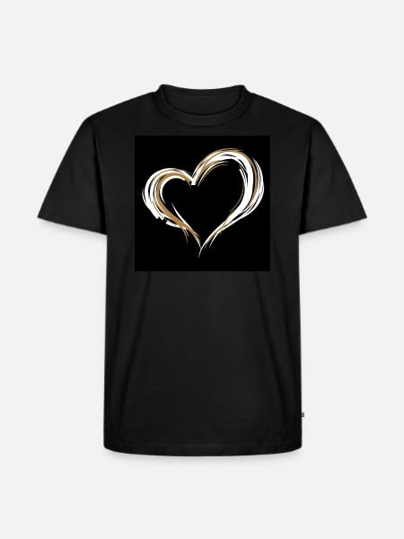 Coeur - T-shirt Premium bio Homme - noir