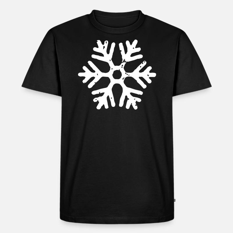 Schneeflocke - Männer Premium Bio T-Shirt - Schwarz