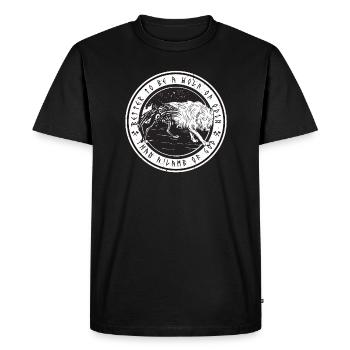 Viking Viking Wolf Mythology Gift - Men's Premium Organic T-Shirt - black - Front - Nico (187cm)