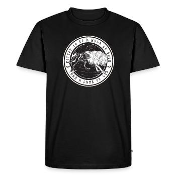 Viking Viking Wolf Mythology Gift - Men's Premium Organic T-Shirt - black - Front - Nico (187cm)