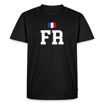 Drapeau FR France drapeau - T-shirt Premium bio Homme - noir - Devant - Nico (187cm)