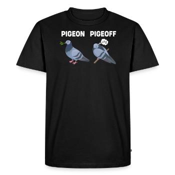 Colombe de pigeon animaux drôles - T-shirt Premium bio Homme - noir - Devant - Nico (187cm)