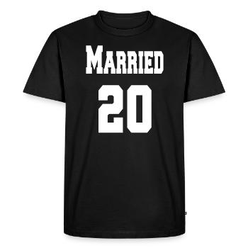 Look de couple Just Married 2020 Look de partenaire - T-shirt Premium bio Homme - noir - Devant - Nico (187cm)