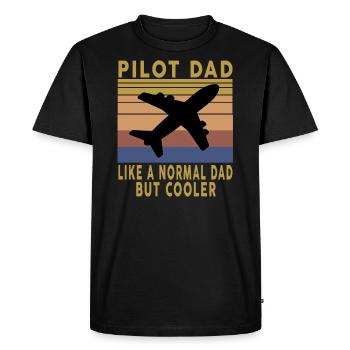 Papa pilote de cadeau vintage comme un papa normal, mais cool - T-shirt Premium bio Homme - noir - Devant - Nico (187cm)