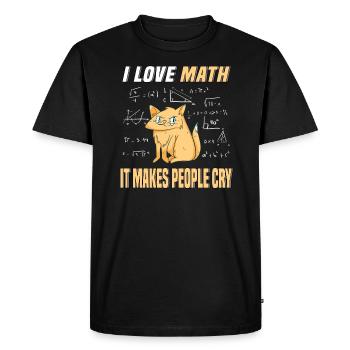 I love math cat kitten math genius math teacher - Men's Premium Organic T-Shirt - black - Front - Nico (187cm)