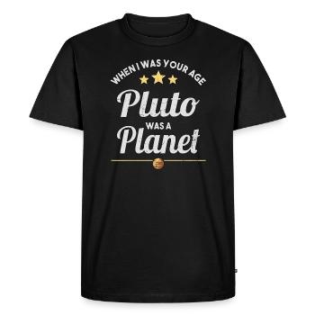 Pluton était une planète Pluton Vintage Planet Pluton - T-shirt Premium bio Homme - noir - Devant - Nico (187cm)