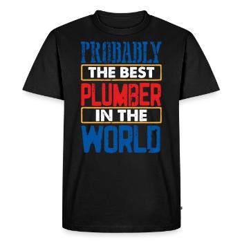 Cadeau de plombier probablement le meilleur plombier du monde - T-shirt Premium bio Homme - noir - Devant - Nico (187cm)