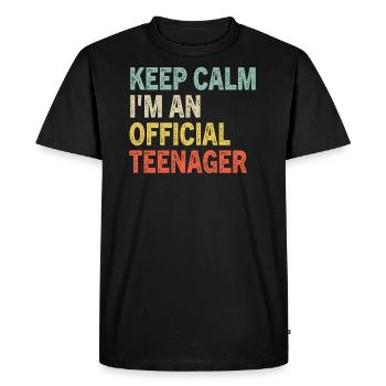 Keep Calm Birthday Official Teenager 13th Birthda - T-shirt Premium bio Homme - noir - Devant - Nico (187cm)