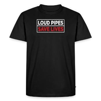 Loud Pipes save Lives Bruyant échappement - T-shirt Premium bio Homme - noir - Devant - Nico (187cm)