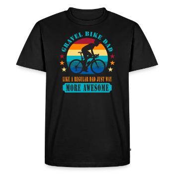 Gravel Bike Dad - Cadeau de la fête des Pères pour cycliste - T-shirt Premium bio Homme - noir - Devant - Nico (187cm)