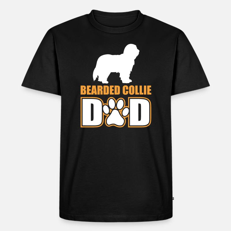 Bearded Collie Dad - Männer Premium Bio T-Shirt - Schwarz
