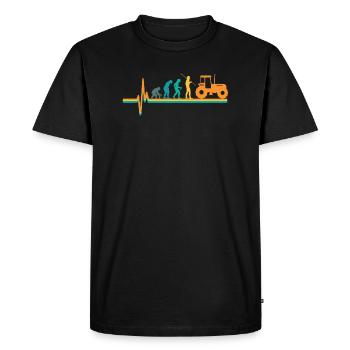 Agriculteur Trecker agriculteurs tracteur Evolution rétro - T-shirt Premium bio Homme - noir - Devant - Nico (187cm)