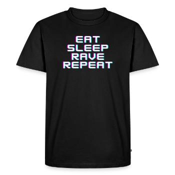 Back Print Rave Croix Rave Quote Raver - T-shirt Premium bio Homme - noir - Devant - Nico (187cm)
