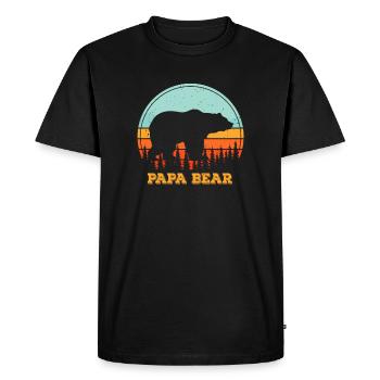 Vintage Papa Ours Bébé Ours Rétro Ours - T-shirt Premium bio Homme - noir - Devant - Nico (187cm)