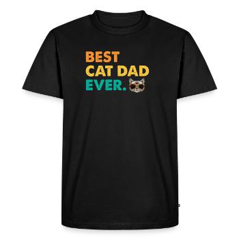 Vintage Meilleur Cat Papa Papa Retro - T-shirt Premium bio Homme - noir - Devant - Nico (187cm)