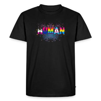 HUMAN LGBT Flag Gay Pride Month Transgenre Rainbo - T-shirt Premium bio Homme - noir - Devant - Nico (187cm)