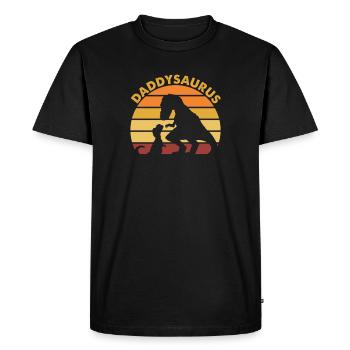 Daddysaraus T Rex Papa Dinosaur Father - Men's Premium Organic T-Shirt - black - Front - Nico (187cm)