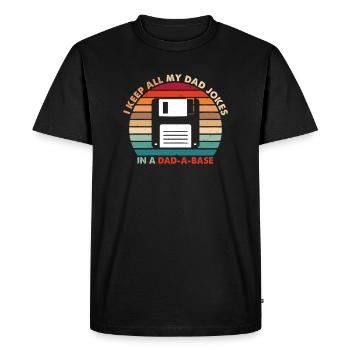 I Keep All My Dad Jokes In A Dad A Base Dad Jokes ! - T-shirt Premium bio Homme - noir - Devant - Nico (187cm)