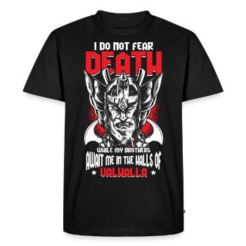 Viking Mythology Warriors - Men's Premium Organic T-Shirt - black - Front - Nico (187cm)