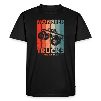 Vintage Monster Truck Are My Jam Retro engines - Men's Premium Organic T-Shirt - black - Front - Nico (187cm)